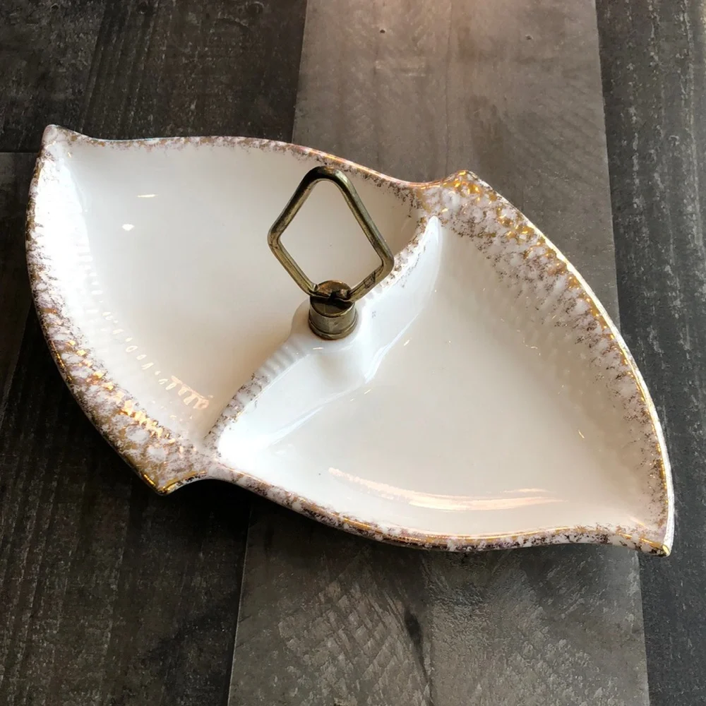Vintage California pottery divided tidbit relish dish - Picture 1 of 6